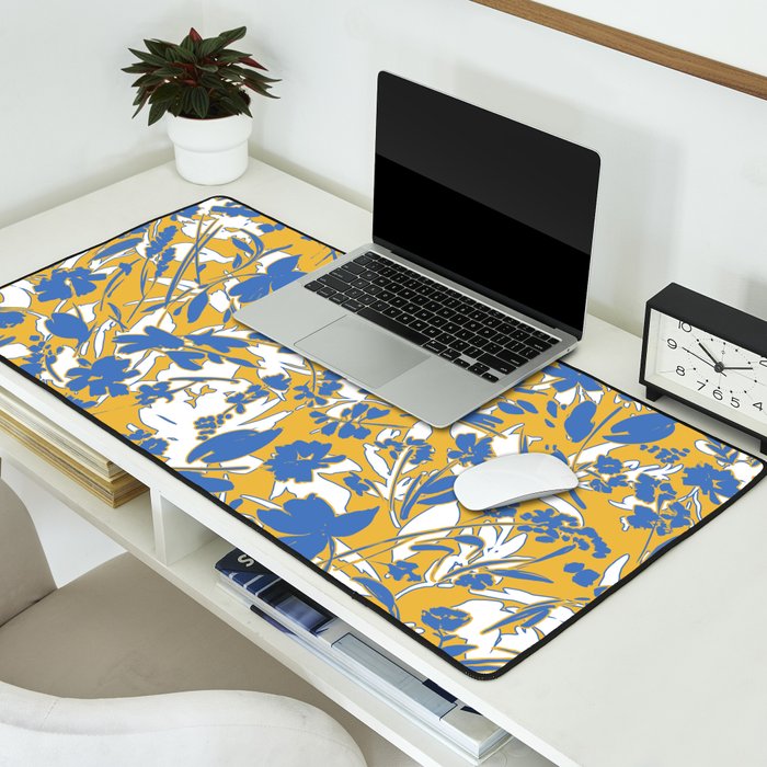 Simplistic silhouette flowers YB Desk Mat Gallery Image 2