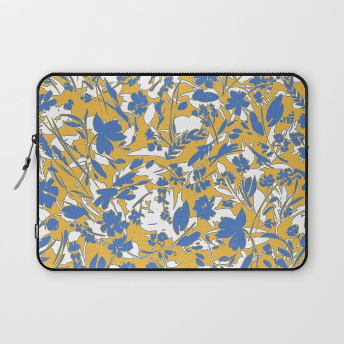 Simplistic silhouette flowers YB Laptop Sleeve Gallery Image 1