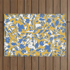Simplistic silhouette flowers YB Outdoor Rug Gallery Image 1