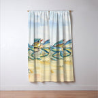 Colorful Blue Crab 2 Window Curtain Gallery Image 3