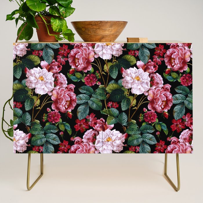 Red Floral Garden Credenza Gallery Image 1