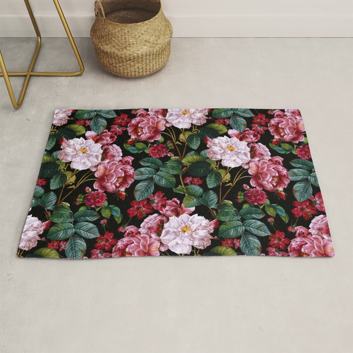 Red Floral Garden Rug Gallery Image 1