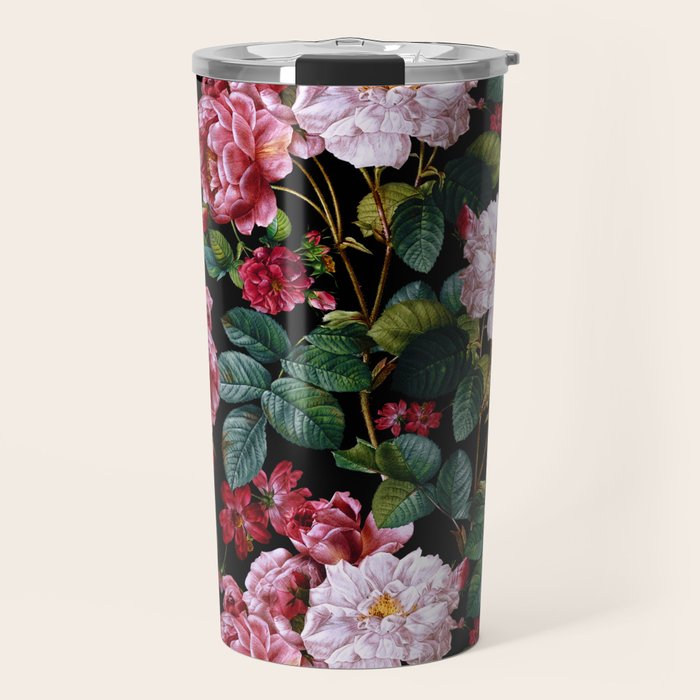Red Floral Garden Travel Mug Gallery Image 1