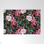 Red Floral Garden Welcome Mat Gallery Image 1