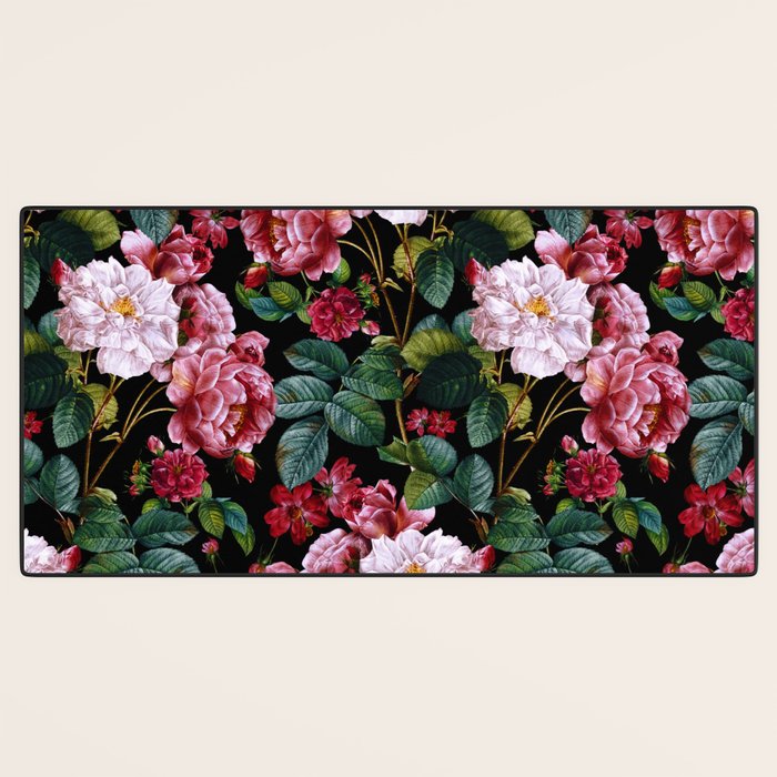 Red Floral Garden Desk Mat Gallery Image 3