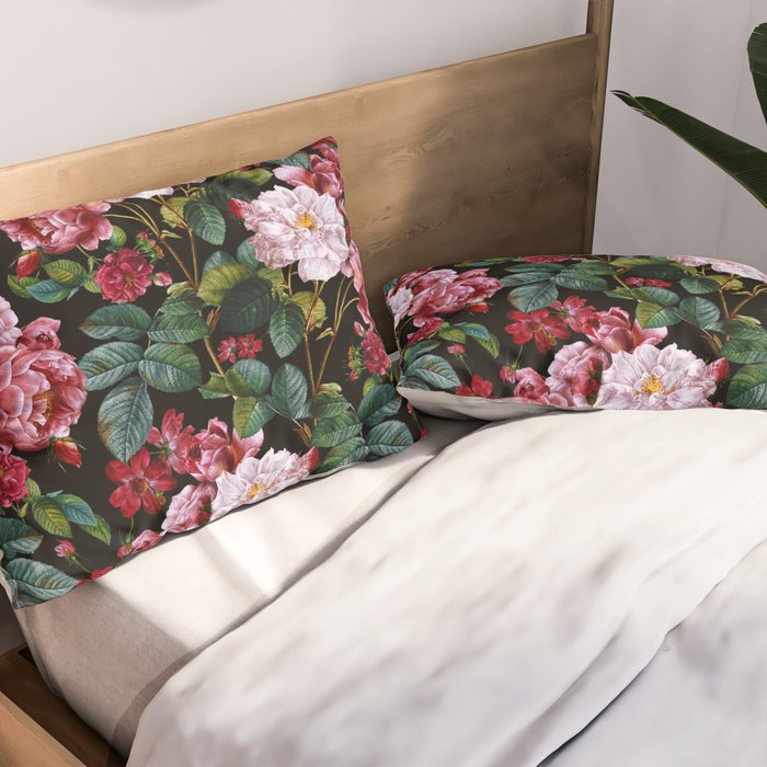 Red Floral Garden Pillow Sham Gallery Image 2