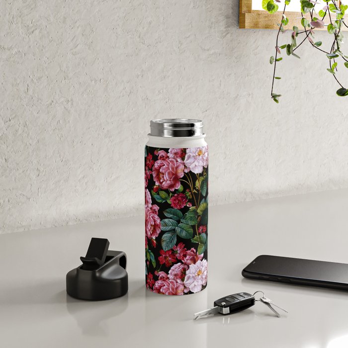 Red Floral Garden Water Bottle Gallery Image 4