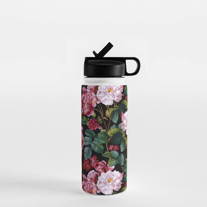 Red Floral Garden Water Bottle Gallery Image 1