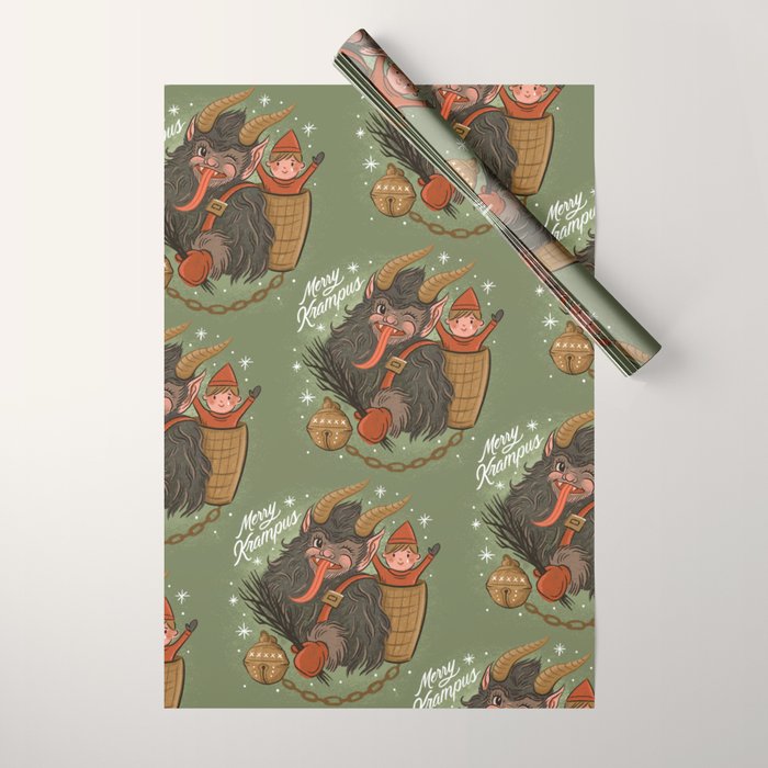 Merry Krampus Wrapping Paper Gallery Image 1