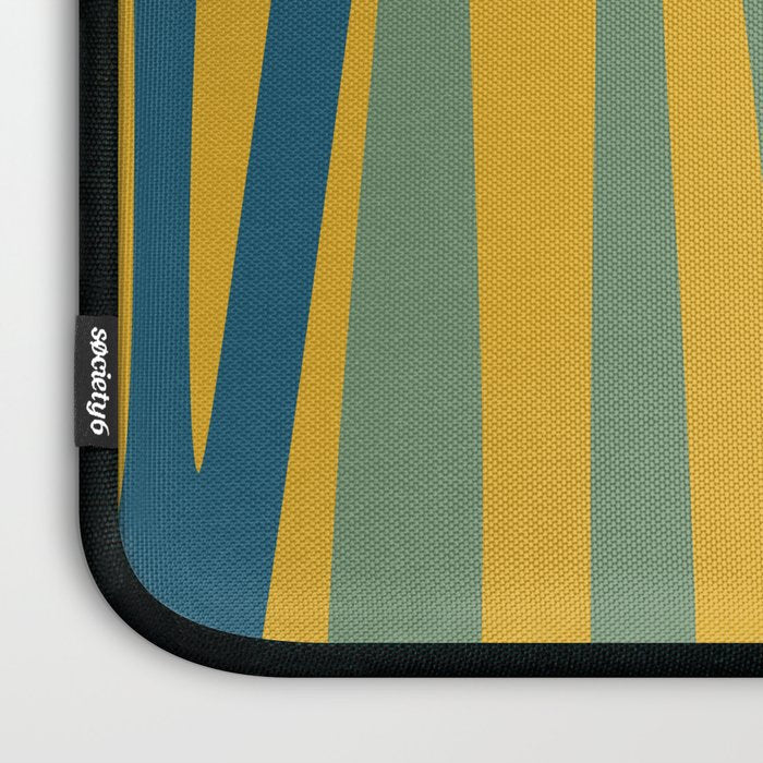 Midcentury Terzo Stripes Abstract Minimalist Pattern Mustard Blue Orange Laptop Sleeve Gallery Image 3