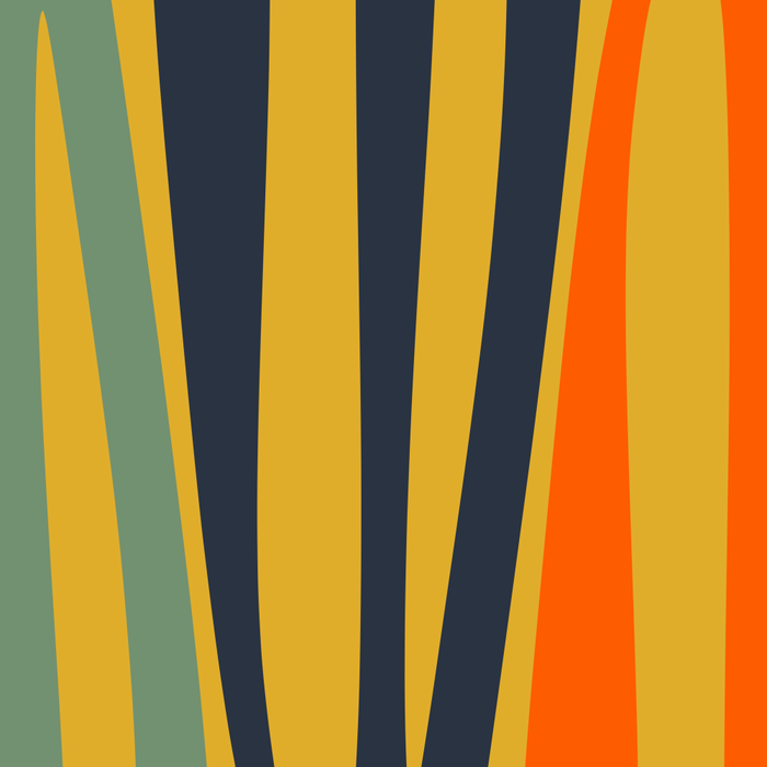 Midcentury Terzo Stripes Abstract Minimalist Pattern Mustard Blue Orange Coffee Mug Gallery Image 2