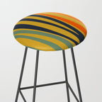 Midcentury Terzo Stripes Abstract Minimalist Pattern Mustard Blue Orange Stool Gallery Image 2
