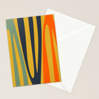 Midcentury Terzo Stripes Abstract Minimalist Pattern Mustard Blue Orange Stationery Card Gallery Image 2