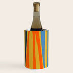 Midcentury Terzo Stripes Abstract Minimalist Pattern Mustard Blue Orange Wine Chiller Gallery Image 3