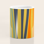 Midcentury Terzo Stripes Abstract Minimalist Pattern Mustard Blue Orange Coffee Mug Gallery Image 4