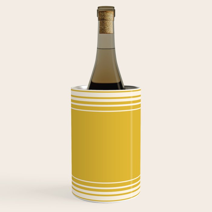Marigold Yellow and Creme Lines Wine Chiller Gallery Image 1