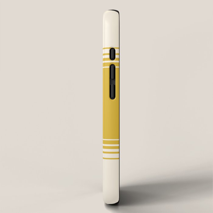 Marigold Yellow and Creme Lines iPhone Case Gallery Image 2
