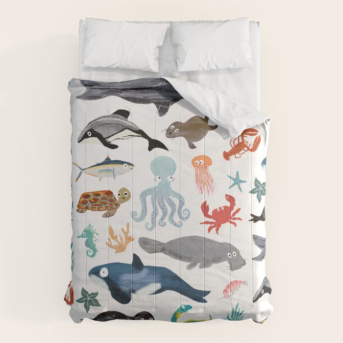 Sea Change: Ocean Animals Comforter Gallery Image 6