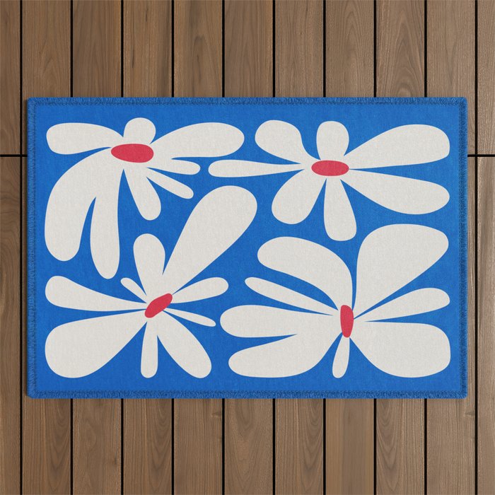 Bloom: Cobalt Blue Matisse Color Series 02 Outdoor Rug Gallery Image 1