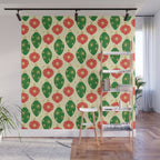 Vintage Christmas Ornaments Baubles Red Green Wall Mural Gallery Image 1