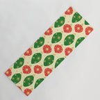 Vintage Christmas Ornaments Baubles Red Green Yoga Mat Gallery Image 1