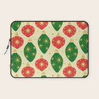 Vintage Christmas Ornaments Baubles Red Green Laptop Sleeve Gallery Image 1