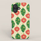 Vintage Christmas Ornaments Baubles Red Green iPhone Case Gallery Image 1