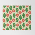 Vintage Christmas Ornaments Baubles Red Green Throw Blanket Gallery Image 2