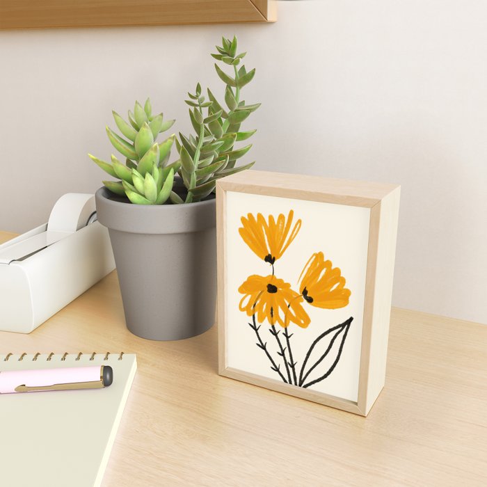 The Cosmo Yellow Flowers 02 Mini Art Print Gallery Image 2