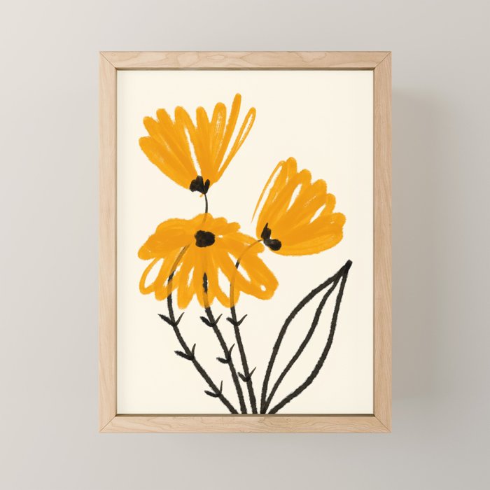 The Cosmo Yellow Flowers 02 Mini Art Print Gallery Image 1