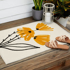 The Cosmo Yellow Flowers 02 Outdoor Rug Gallery Image 2