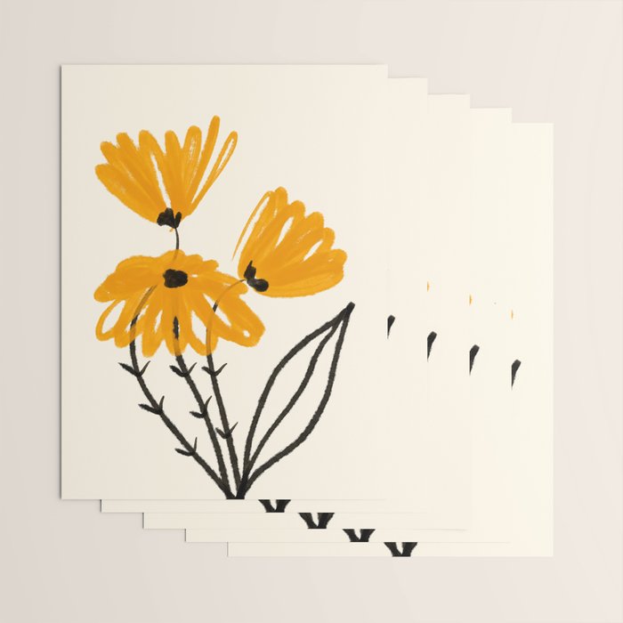 The Cosmo Yellow Flowers 02 Wrapping Paper Gallery Image 3