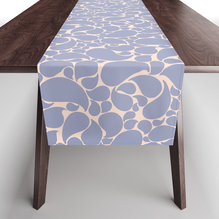 Blue Retro Inspired Paisley Swirl Pattern Table Runner Gallery Image 1