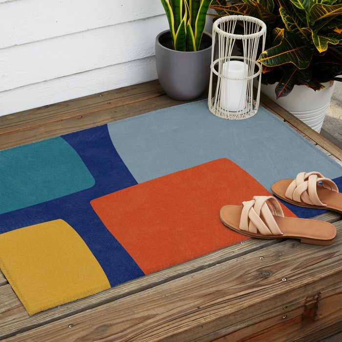 Modern Abstract Minimalism Artwork II Outdoor Rug Gallery Image 2