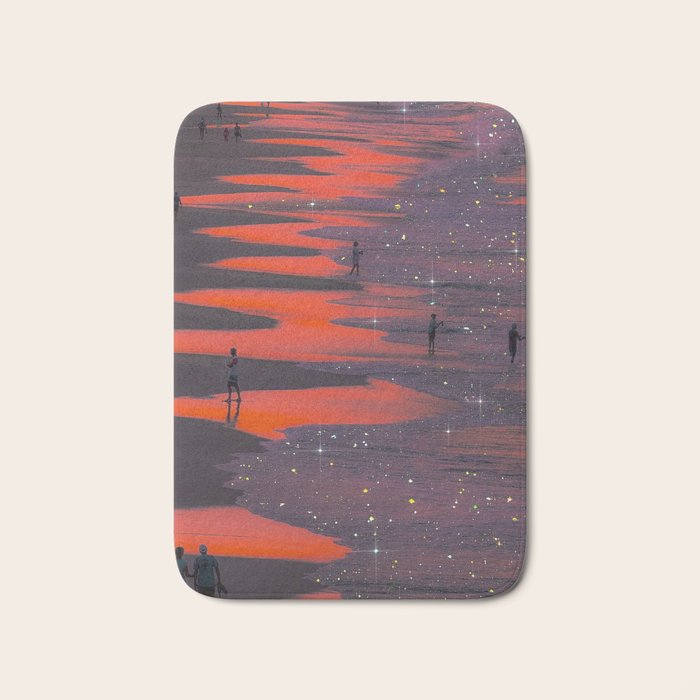 PINK BEACH | sunset | waves | ocean | sea | summer | nature | purple | stars | bling | sky | pink  Bath Mat Gallery Image 1