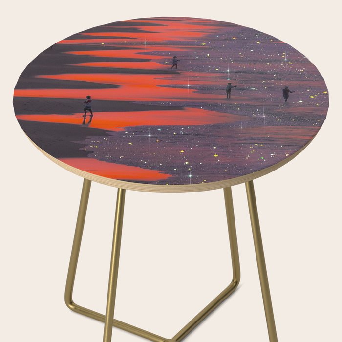PINK BEACH | sunset | waves | ocean | sea | summer | nature | purple | stars | bling | sky | pink  Side Table Gallery Image 2