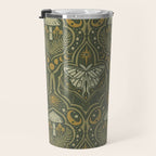 Celestial Forest Damask - fern green Travel Mug Gallery Image 3
