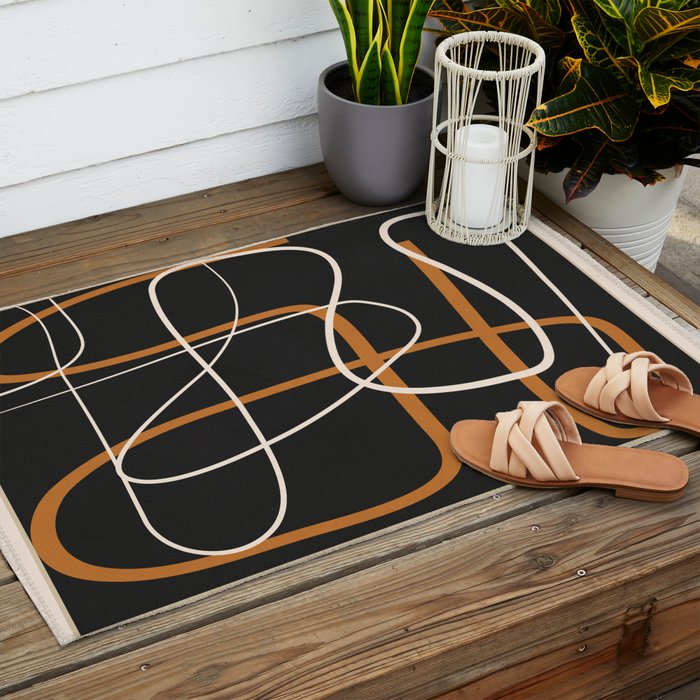Minimalist Line Art 1 Outdoor Rug Gallery Image 2
