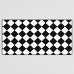 Black and white diamond shape,check,chess pattern  Desk Mat Gallery Image 3