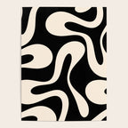 Soft Curves Retro Modern Abstract Pattern in Black and Almond Cream Poster Gallery Image 4