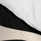 Soft Curves Retro Modern Abstract Pattern in Black and Almond Cream Comforter Gallery Image 4