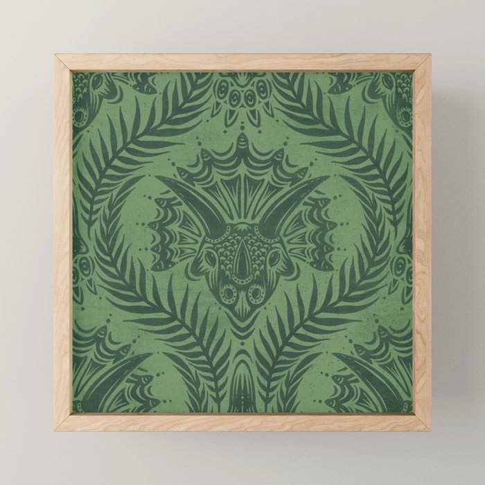 Triceratops Damask - Fern Mini Art Print Gallery Image 1
