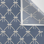 Bows & Ribbons Pattern XLIII Neutral Blue Wall Tapestry Gallery Image 3