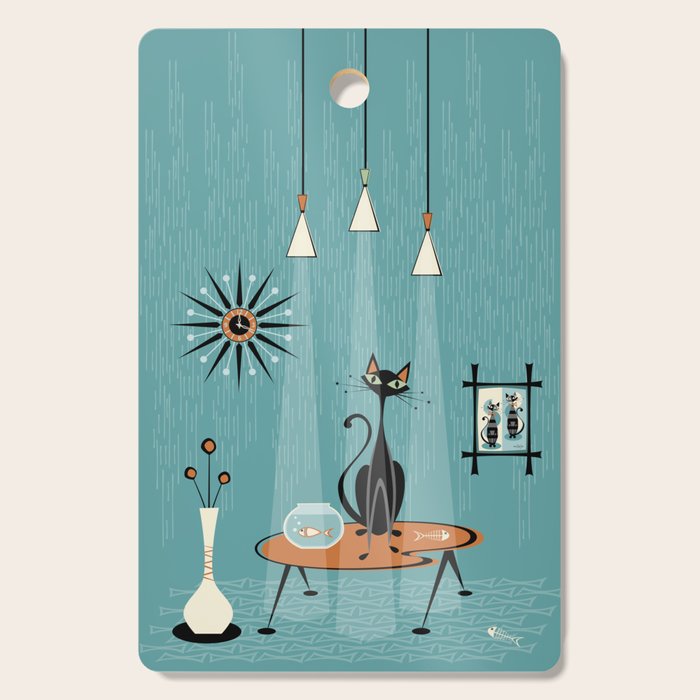 Mid Century Mishchief/ Cat Red Handed I Cutting Board Gallery Image 1