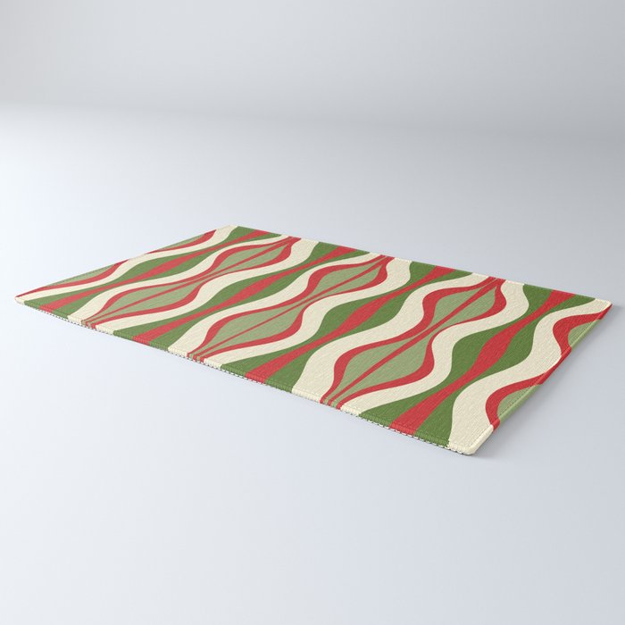 Mod Christmas Retro Xmas Hourglass Abstract Pattern  Rug Gallery Image 3
