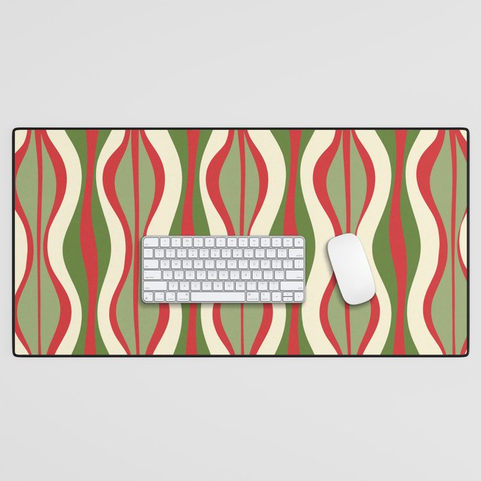 Mod Christmas Retro Xmas Hourglass Abstract Pattern  Desk Mat Gallery Image 1