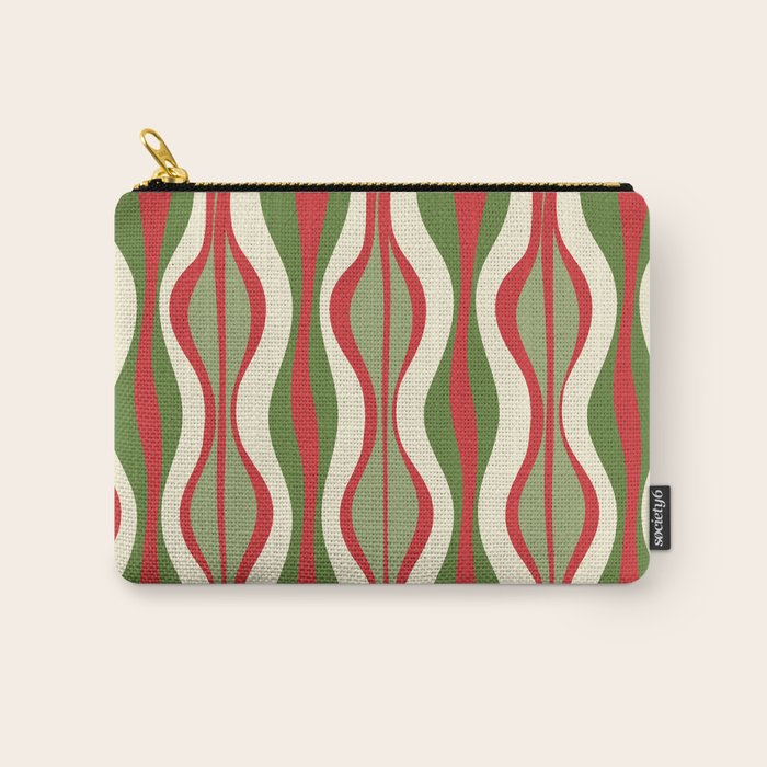 Mod Christmas Retro Xmas Hourglass Abstract Pattern  Carry All Pouch Gallery Image 1