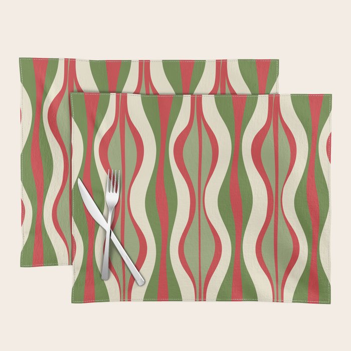 Mod Christmas Retro Xmas Hourglass Abstract Pattern  Placemat Gallery Image 1