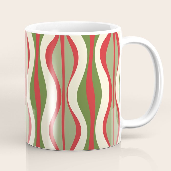 Mod Christmas Retro Xmas Hourglass Abstract Pattern  Coffee Mug Gallery Image 1