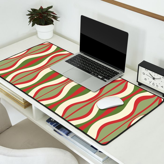 Mod Christmas Retro Xmas Hourglass Abstract Pattern  Desk Mat Gallery Image 2